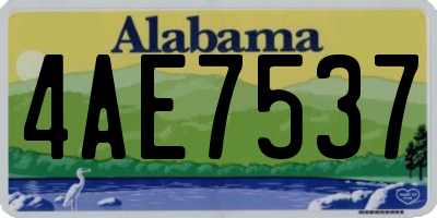 AL license plate 4AE7537