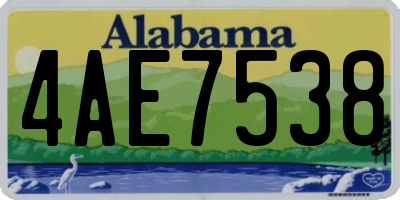 AL license plate 4AE7538
