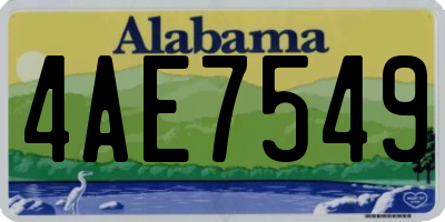 AL license plate 4AE7549