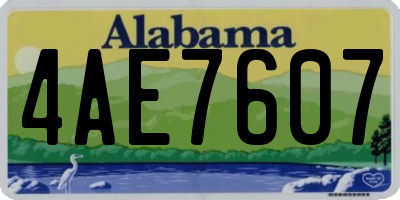 AL license plate 4AE7607