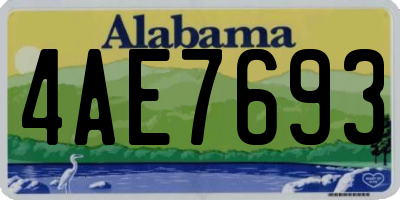 AL license plate 4AE7693