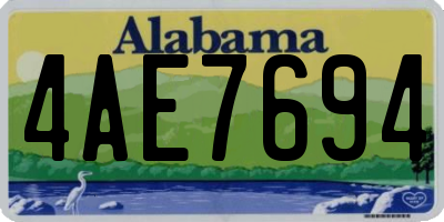AL license plate 4AE7694