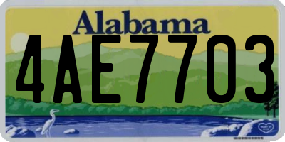 AL license plate 4AE7703