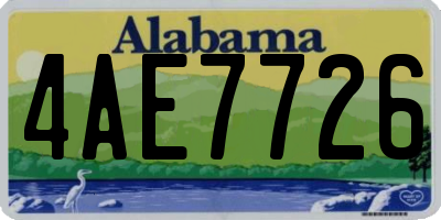 AL license plate 4AE7726