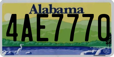 AL license plate 4AE7770