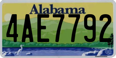 AL license plate 4AE7792