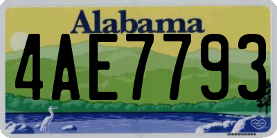AL license plate 4AE7793