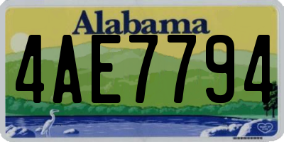 AL license plate 4AE7794