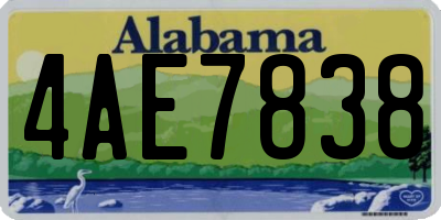 AL license plate 4AE7838