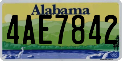 AL license plate 4AE7842