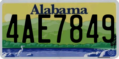 AL license plate 4AE7849