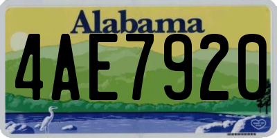 AL license plate 4AE7920