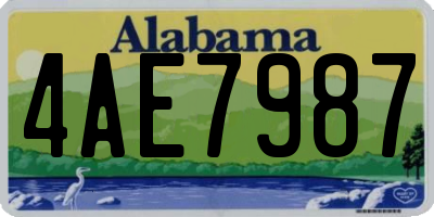 AL license plate 4AE7987
