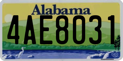 AL license plate 4AE8031