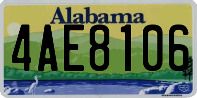 AL license plate 4AE8106