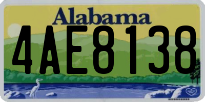 AL license plate 4AE8138
