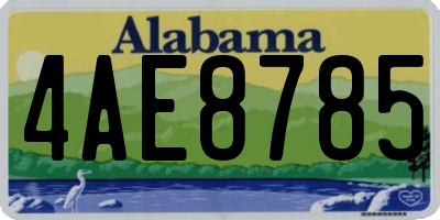 AL license plate 4AE8785