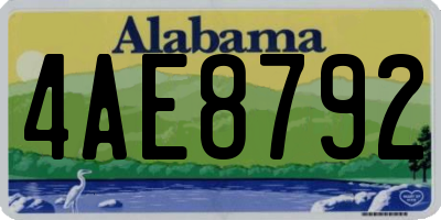 AL license plate 4AE8792