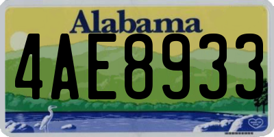 AL license plate 4AE8933