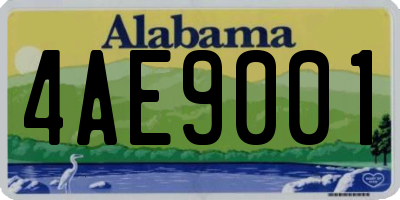 AL license plate 4AE9001