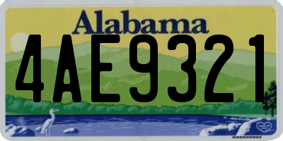 AL license plate 4AE9321
