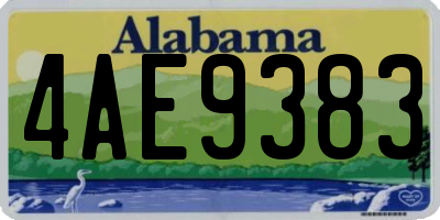 AL license plate 4AE9383