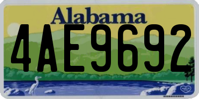 AL license plate 4AE9692