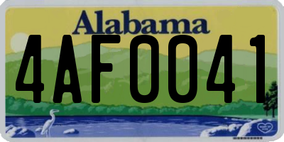 AL license plate 4AF0041