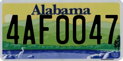 AL license plate 4AF0047