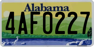 AL license plate 4AF0227