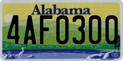 AL license plate 4AF0300