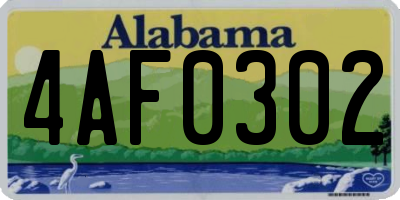 AL license plate 4AF0302
