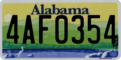 AL license plate 4AF0354