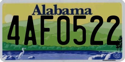AL license plate 4AF0522