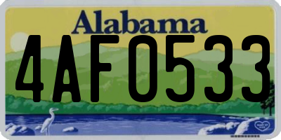 AL license plate 4AF0533