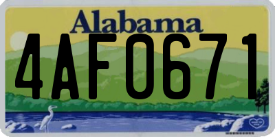 AL license plate 4AF0671