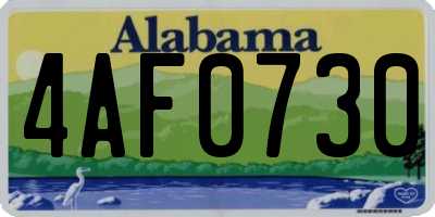 AL license plate 4AF0730
