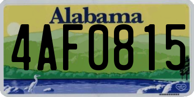 AL license plate 4AF0815