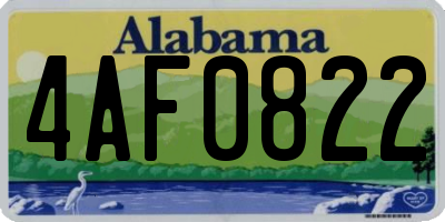 AL license plate 4AF0822