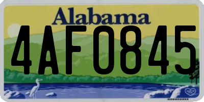 AL license plate 4AF0845