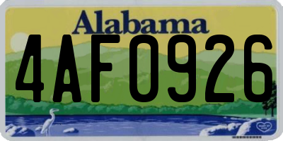 AL license plate 4AF0926
