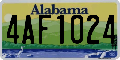 AL license plate 4AF1024
