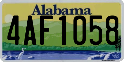 AL license plate 4AF1058