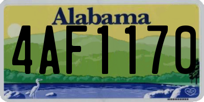 AL license plate 4AF1170