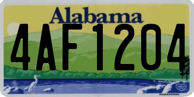 AL license plate 4AF1204