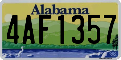 AL license plate 4AF1357