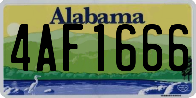 AL license plate 4AF1666