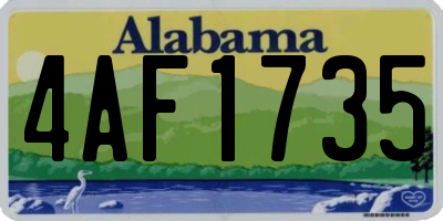 AL license plate 4AF1735