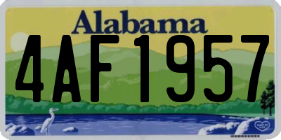 AL license plate 4AF1957