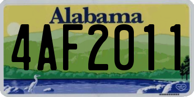 AL license plate 4AF2011